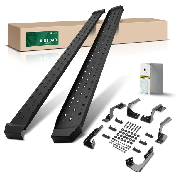 6.5 Inch Textured Black Steel Side Step Bars for 2005-2023 Toyota Tacoma