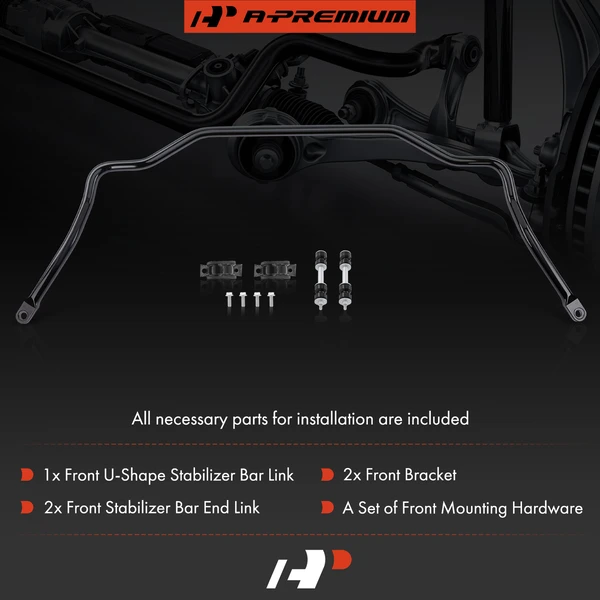 Front Suspension Sway Bar with Bushing Kit for Chevy Astro GMC Safari 1985-2005