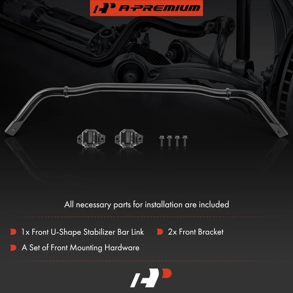 Front Suspension Sway Bar with Bushing Kit for Chevy Trailblazer GMC Envoy 36mm