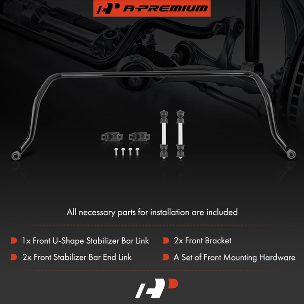 Front Suspension Sway Bar with Bushing Kit for Chevy Express GMC Savana