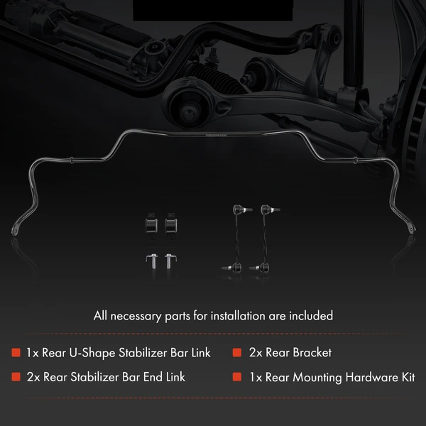 Rear Suspension Sway Bar with Bushing Kit for Chevrolet Impala 00-13 Buick