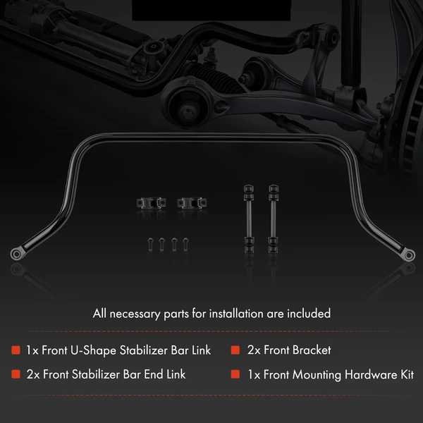 Front Suspension Sway Bar Kit with Bushing for Chevy Silverado 1500 GMC Sierra