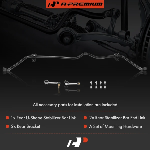 3-Pc Sway Bar Kit, Rear Side A-Premium APSBK028