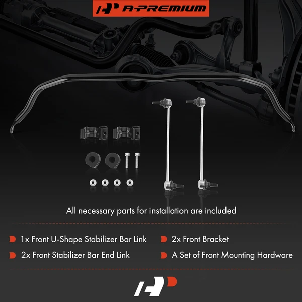 Front Suspension Sway Bar with Bushing Kit for Chrysler Town & Country 96-07