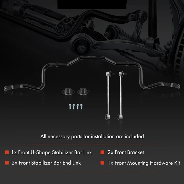 Front Suspension Sway Bar with Bushing Kit for Toyota Corolla 03-19 Matrix