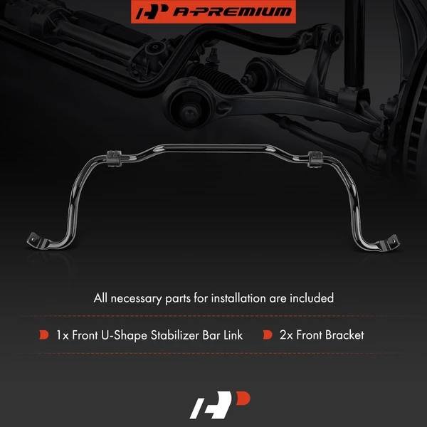 Front Suspension Sway Bar with Bushing Kit for Mercedes-Benz W221 S550 S600 AMG