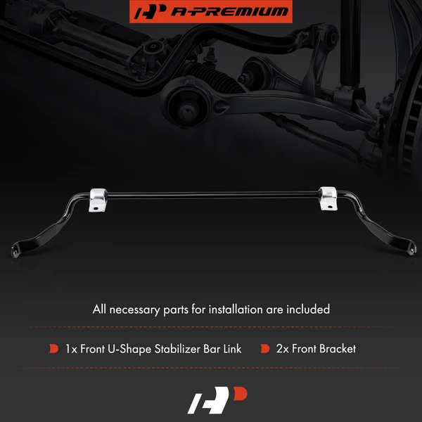 Front Suspension Sway Bar with Bushing Kit for Volvo S60 01-09 V70 01-07 XC70