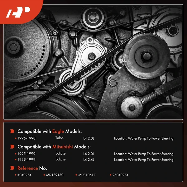 27.38 inch Serpentine Belt for Mitsubishi Eclipse 1995-1999 Eagle Talon 1995-1998