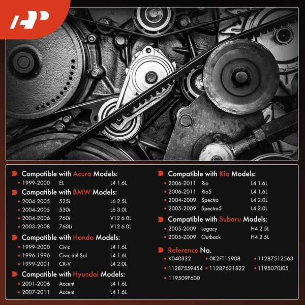 33.2 inch Serpentine Belt for Honda CR-V Civic Subaru Outback Hyundai Accent BMW