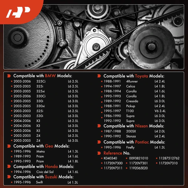 34.124 inch Serpentine Belt for Toyota Corolla Honda BMW Pontiac Nissan Suzuki Geo