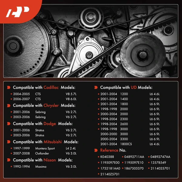 38.78 inch Serpentine Belt for Nissan Maxima Mitsubishi Outlander Cadillac CTS UD