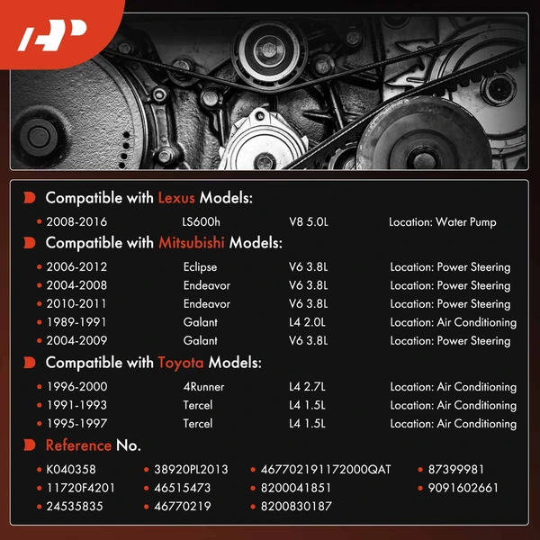 35.83 inch Serpentine Belt for Toyota 4Runner 96-00 Mitsubishi Eclipse Galant