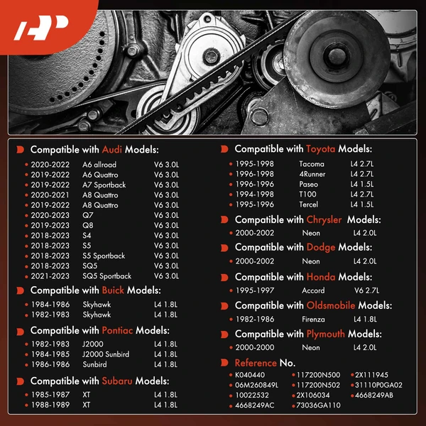 44.125 inch Serpentine Belt for Honda Accord Toyota Audi Buick Chrysler Dodge Olds