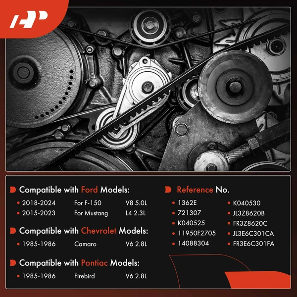 52.6 inch Serpentine Belt for Ford F-150 Mustang Chevy Camaro Pontiac Firebird