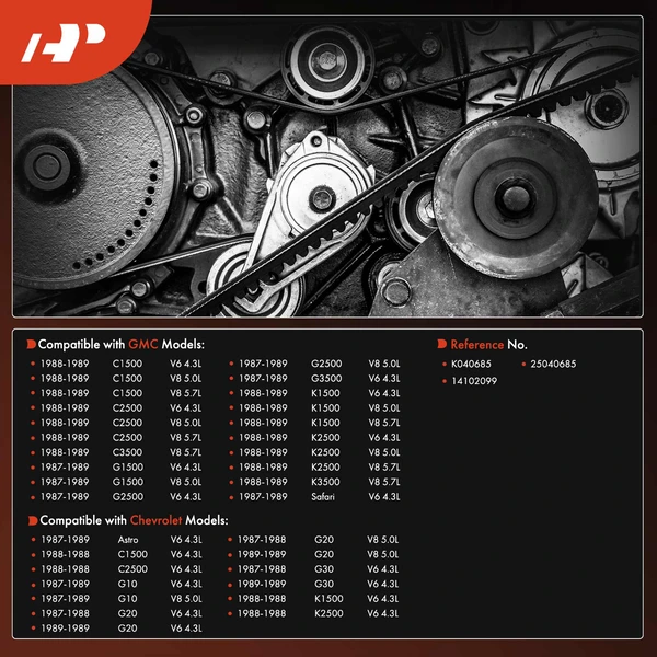 68.57 inch Serpentine Belt for Chevrolet C1500 G10 K1500 Astro GMC Safari G2500