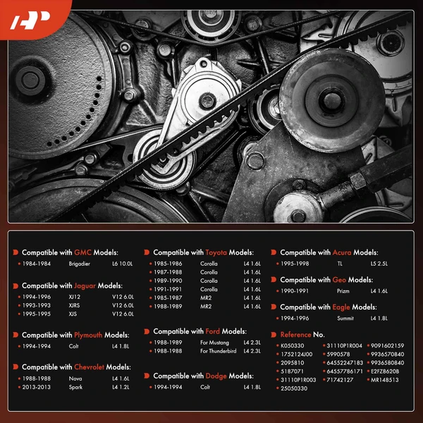 33.13 inch Serpentine Belt for Toyota Corolla 85-91 Ford Mustang Chevrolet Spark GMC