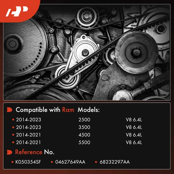 34.41 inch Serpentine Belt for Ram 2500 3500 2014-2023 4500 5500 2014-2021 6.4L