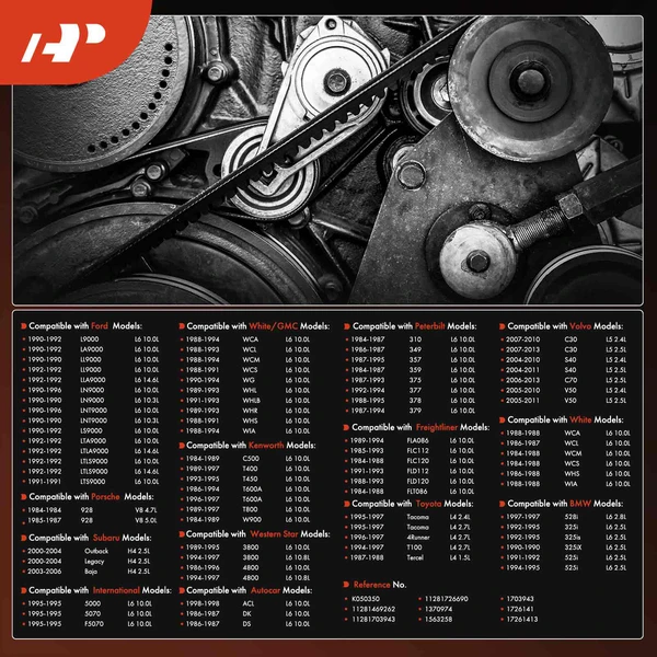 35.1 inch Serpentine Belt for BMW Ford Autocar Freightliner Kenworth International