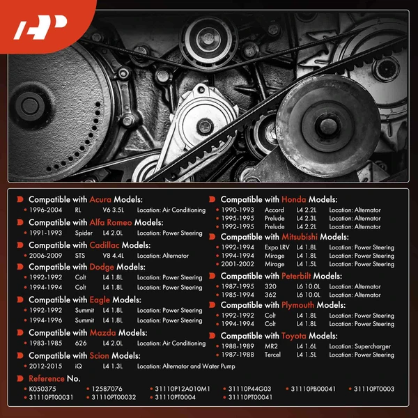 37.64 inch Serpentine Belt for Honda Accord Mitsubishi Mirage Toyota Dodge Eagle