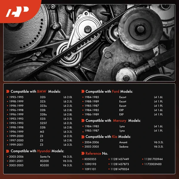 35.56 Inch Serpentine Belt for Hyundai Santa Fe BMW 3 Series Ford Kia Mercury