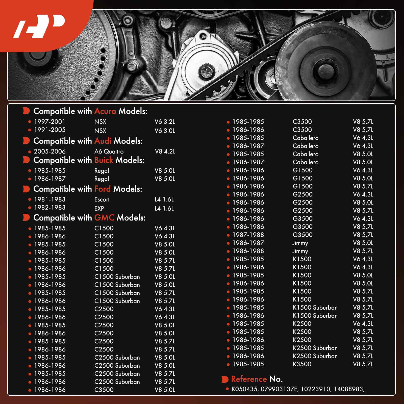 43.62 inch Serpentine Belt for Toyota Camry RAV4 Honda Accord Hyundai Sonata Audi