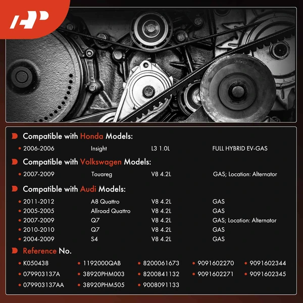 43.89 inch Serpentine Belt for Audi Q7 07-10 Honda Insight Volkswagen Touareg
