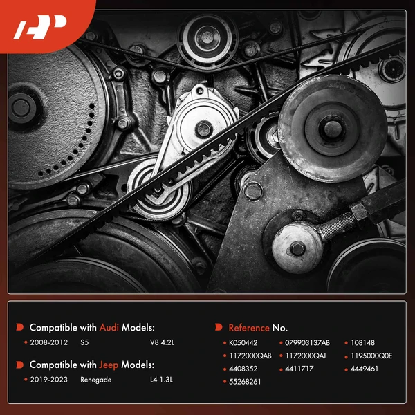 44.2 inch Serpentine Belt for Jeep Renegade 2019-2023 Audi S5 2008-2012 1.3L 4.2L GAS