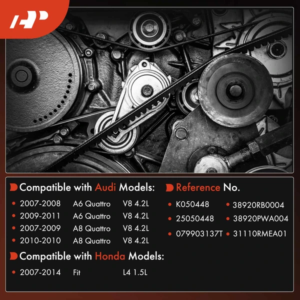 44.84 inch Serpentine Belt for Honda Fit 2007-2014 Audi A6 Quattro 2007-2011 A8 Quattro