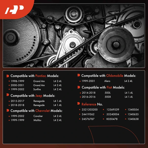 47.8 inch Serpentine Belt for Chevrolet Malibu Jeep Renegade Pontiac L4 2.4L 1.4L