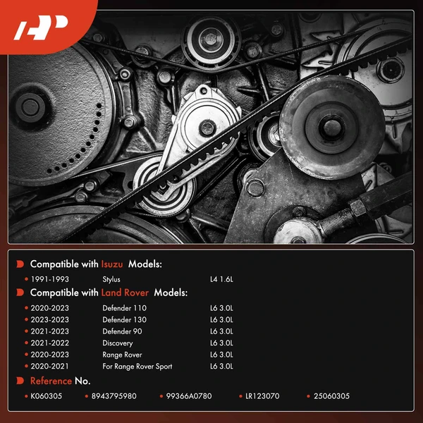 30.65 inch Serpentine Belt for Land Rover Range Rover Defender 90 Isuzu Stylus 3.0L