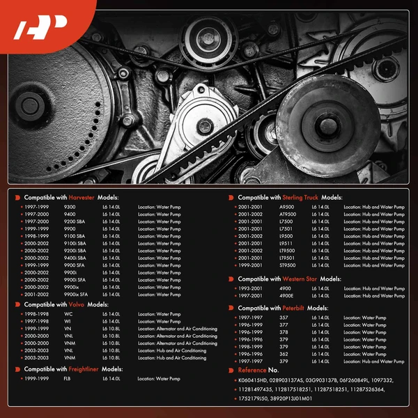 41.5 inch Heavy Duty Serpentine Belt for Volvo Peterbilt Western Star Freightliner
