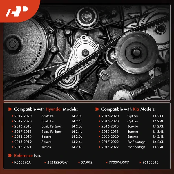 39.69 inch Serpentine Belt for Hyundai Sonata 2015-2019 Santa Fe Kia Optima Sorento