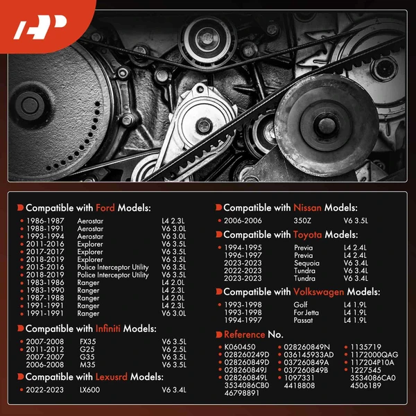 45.12 inch Serpentine Belt for Ford Explorer Volkswagen Jetta Passat Toyota Tundra