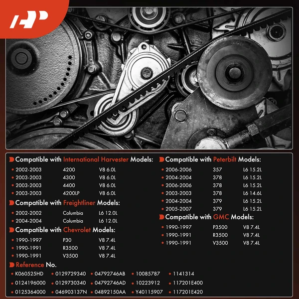 52.76 inch Heavy Duty Serpentine Belt for Chevrolet R3500 GMC P3500 Peterbilt