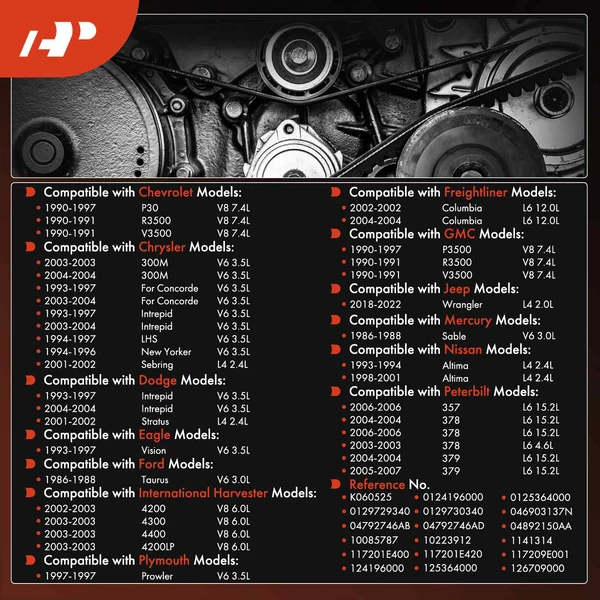 52.76 inch Serpentine Belt for Chevy Chrysler Dodge GMC Peterbilt Nissan Ford Jeep