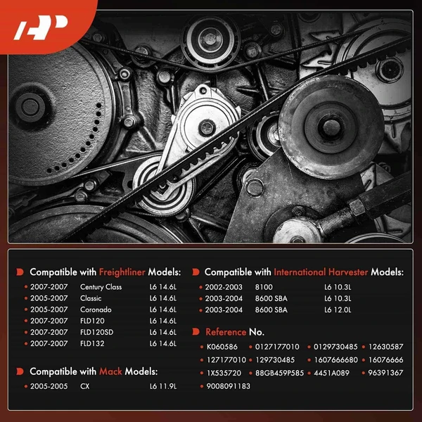 58.65 Inch Serpentine Belt for Freightliner Classic International Harvester Mack