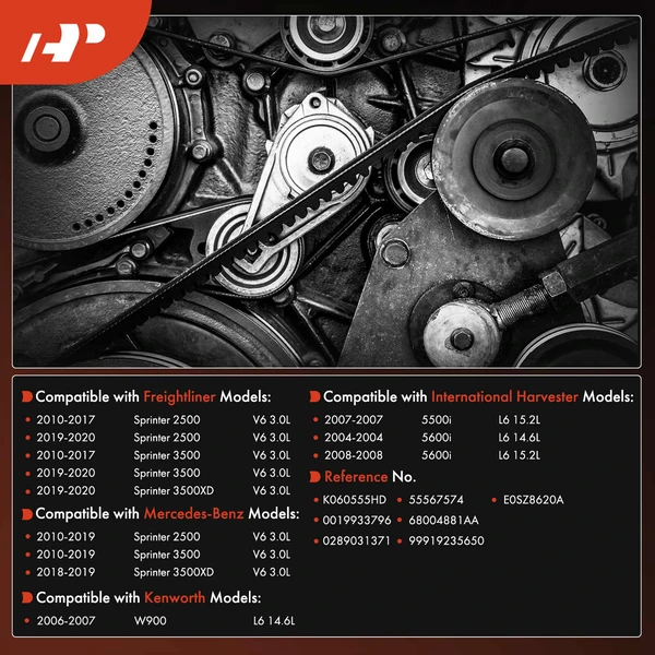 55.46 inch Heavy Duty Serpentine Belt for Benz Freightliner International Kenworth