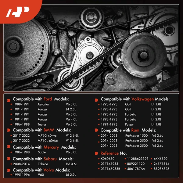 65 inch Serpentine Belt for Volkswagen Jetta 1993 Passat Golf Ford Taurus 1986-1988