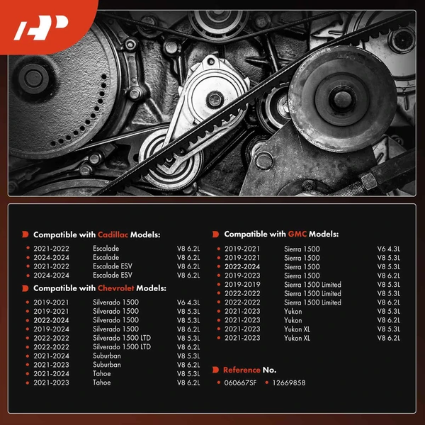 66.755 inch Serpentine Belt for Chevy Silverado 1500 Tahoe GMC Sierra 1500 Cadillac