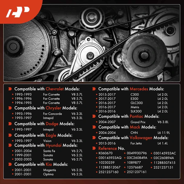 66.98 inch Serpentine Belt for VW Jetta Hyundai Sonata Santa Fe Kia Optima Dodge