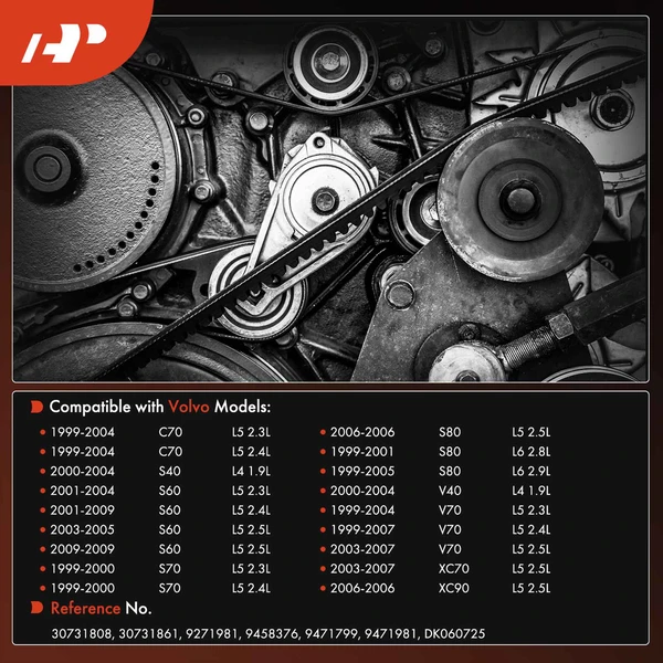72.54 Inches Serpentine Belt for Volvo XC90 2006 S60 2001-2009 XC70 2003-2007 S80 C70