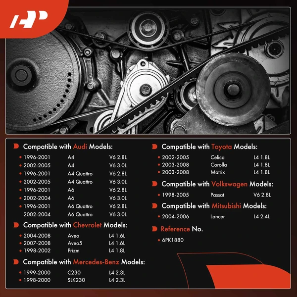 73.9 inch Serpentine Belt for Toyota Corolla Matrix Volkswagen Passat Audi A4