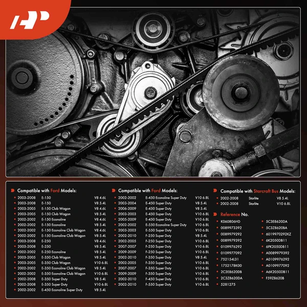 80.58 inch Heavy Duty Serpentine Belt for Ford F-250 350 450 550 Super Duty E Series