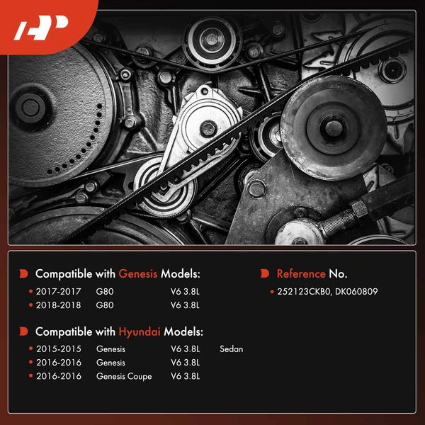 80.94 inch Serpentine Belt for Hyundai Genesis Genesis Coupe Genesis G80 V6 3.8L GAS