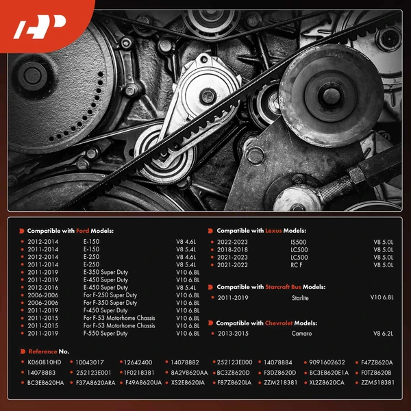 81.04 inch Heavy Duty Serpentine Belt for Ford F-250 Super Duty Chevy Camaro Lexus