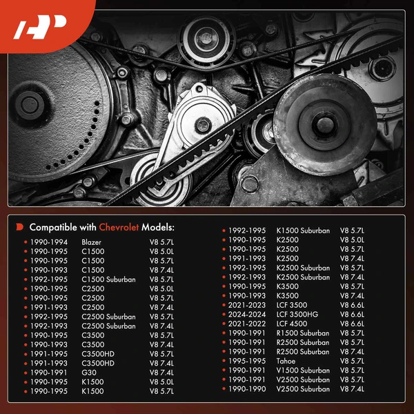 97.01 inch Heavy Duty Serpentine Belt for Ford F-150 F-250 Isuzu NPR-HD Peterbilt