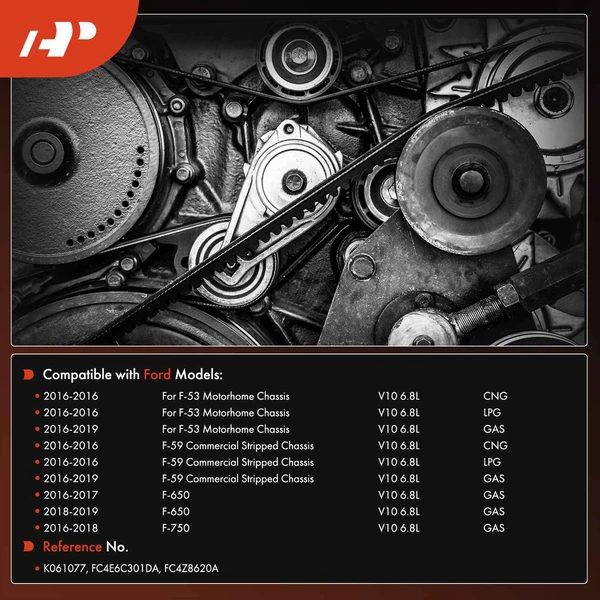 107.75 inch Heavy Duty Serpentine Belt for Ford F-53 Motorhome Chassis F-650 F-750