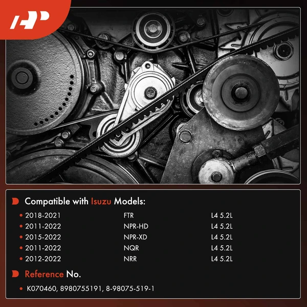 46.06 inch Fan Serpentine Belt for Isuzu FTR NPR-HD NPR-XD NQR NRR 5.2L Diesel