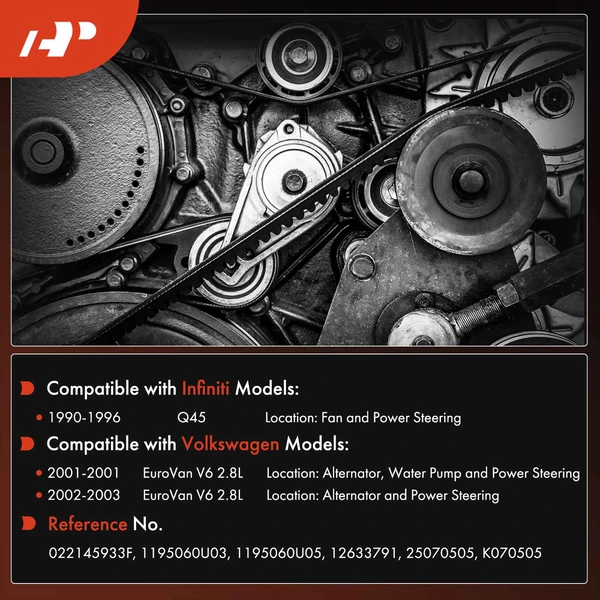 50.61 Inches Serpentine Belt for Volkswagen EuroVan 2001-2003 INFINITI Q45 1990-1996