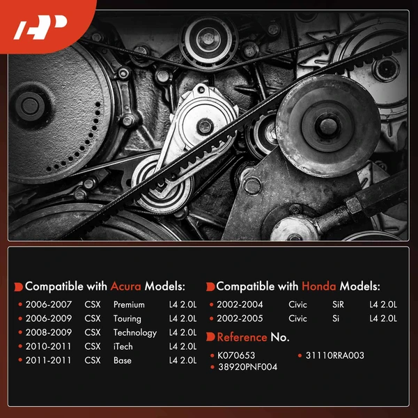 65.36 inch Serpentine Belt for Honda Civic 2002-2005 Acura CSX 2006-2011 L4 2.0L